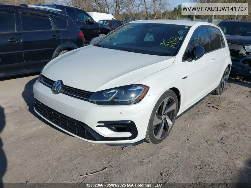 2018 Volkswagen Golf R VIN: WVWVF7AU3JW141707 Lot: 12302366