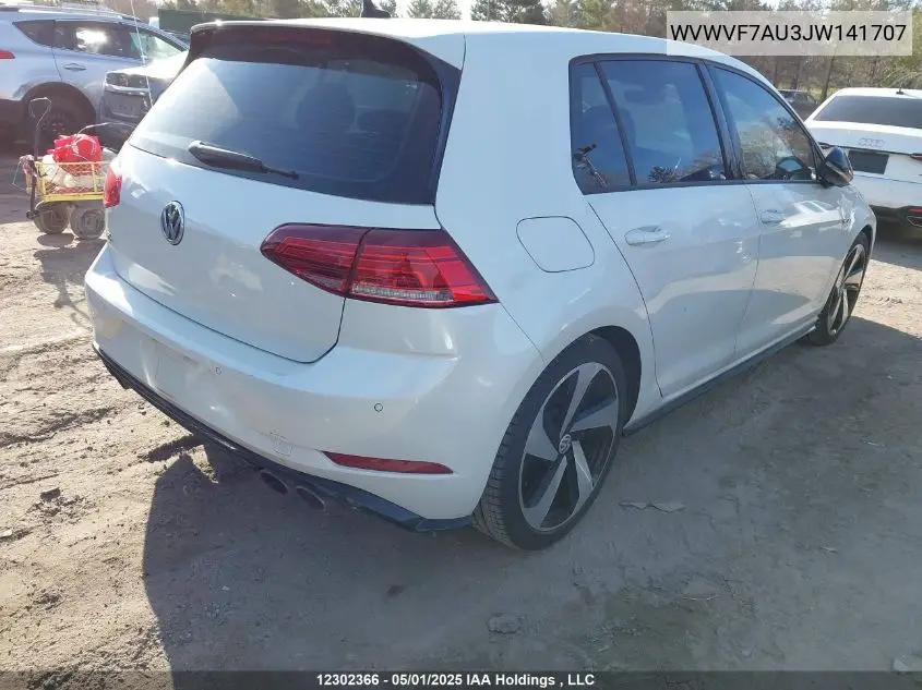 2018 Volkswagen Golf R VIN: WVWVF7AU3JW141707 Lot: 12302366