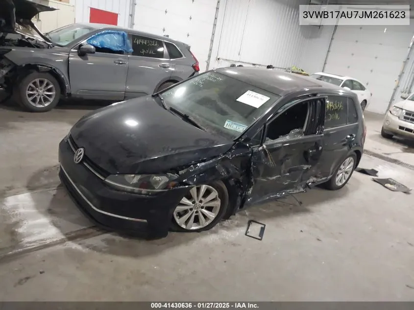 2018 Volkswagen Golf Tsi S/Tsi Se VIN: 3VWB17AU7JM261623 Lot: 41430636