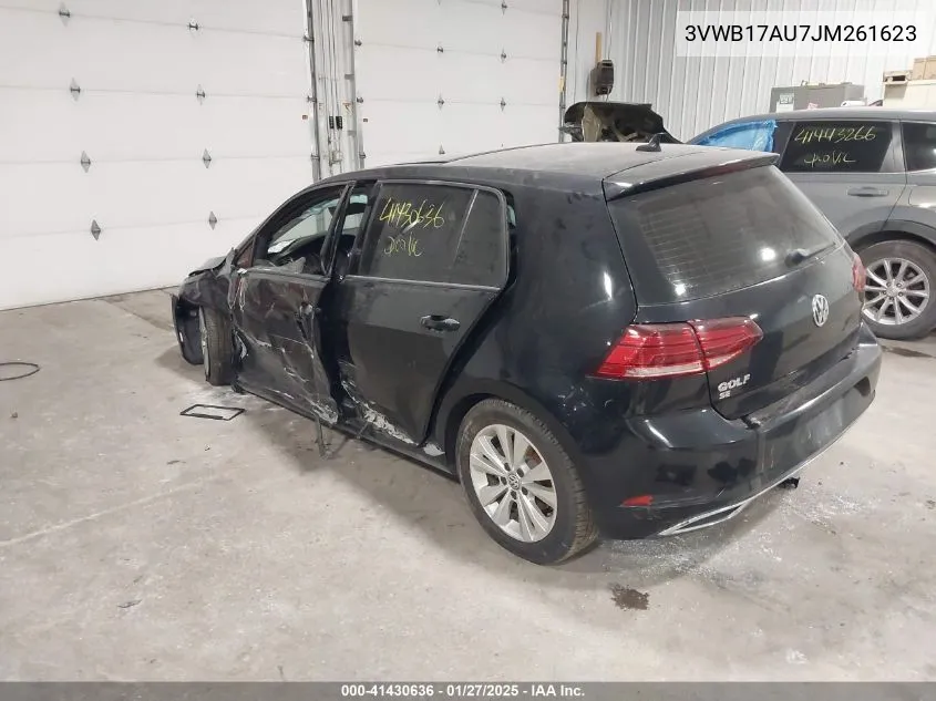 2018 Volkswagen Golf Tsi S/Tsi Se VIN: 3VWB17AU7JM261623 Lot: 41430636