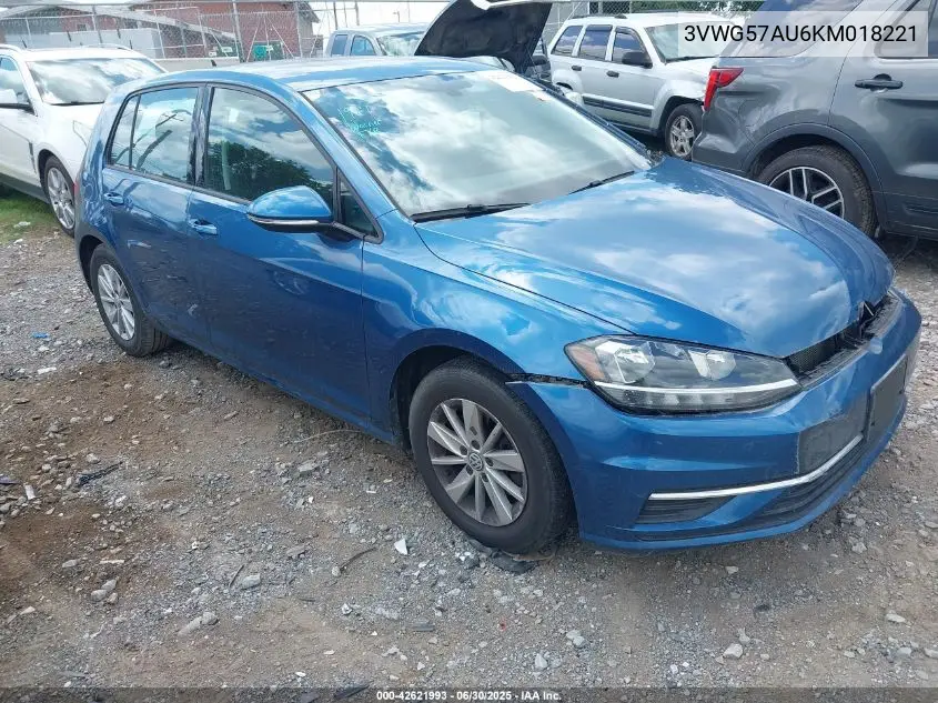 2019 Volkswagen Golf 1.4T S/1.4T Se VIN: 3VWG57AU6KM018221 Lot: 42621993