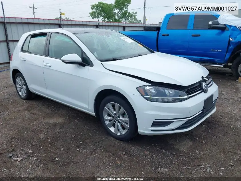 2021 Volkswagen Golf 1.4T Tsi VIN: 3VWG57AU9MM001027 Lot: 42072074