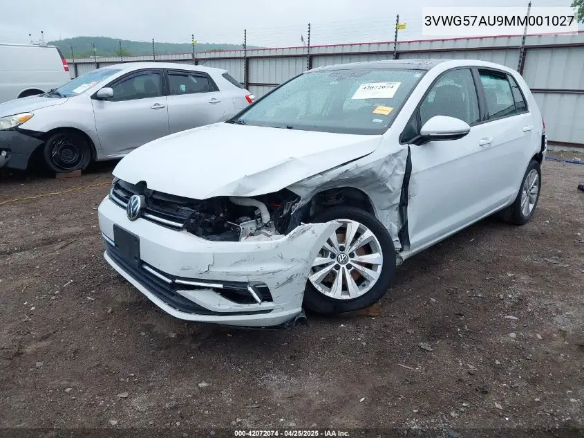 2021 Volkswagen Golf 1.4T Tsi VIN: 3VWG57AU9MM001027 Lot: 42072074