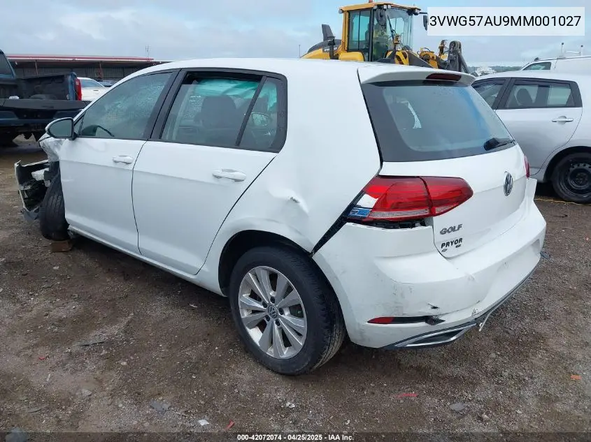 2021 Volkswagen Golf 1.4T Tsi VIN: 3VWG57AU9MM001027 Lot: 42072074