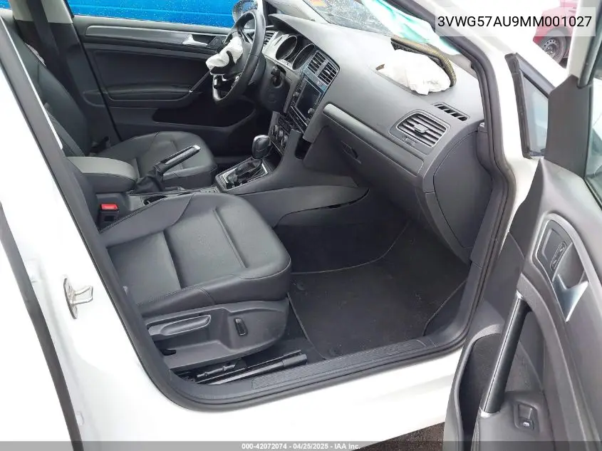 2021 Volkswagen Golf 1.4T Tsi VIN: 3VWG57AU9MM001027 Lot: 42072074