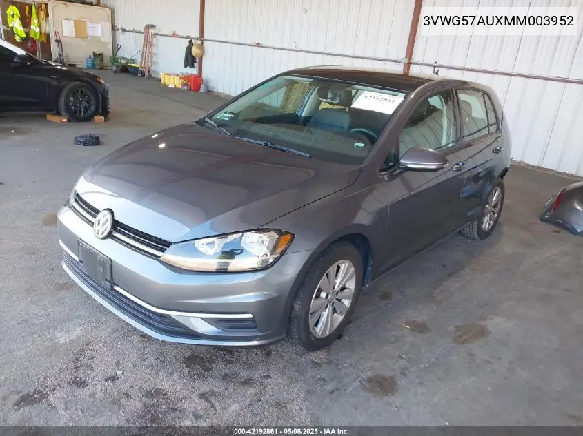 2021 Volkswagen Golf 1.4T Tsi VIN: 3VWG57AUXMM003952 Lot: 42192861