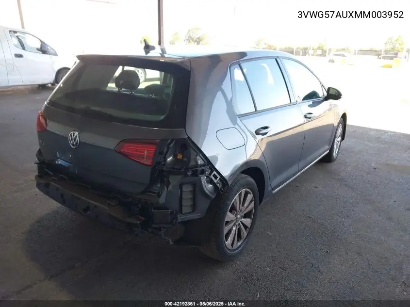 2021 Volkswagen Golf 1.4T Tsi VIN: 3VWG57AUXMM003952 Lot: 42192861