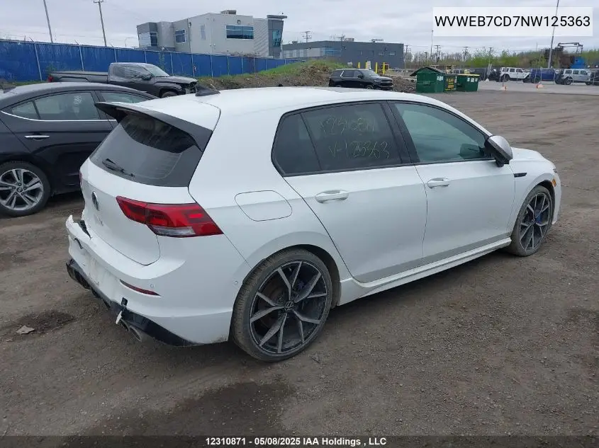 2022 Volkswagen Golf R VIN: WVWEB7CD7NW125363 Lot: 12310871