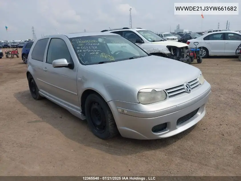 2000 Volkswagen Gti Glx VIN: WVWDE21J3YW661682 Lot: 12365540