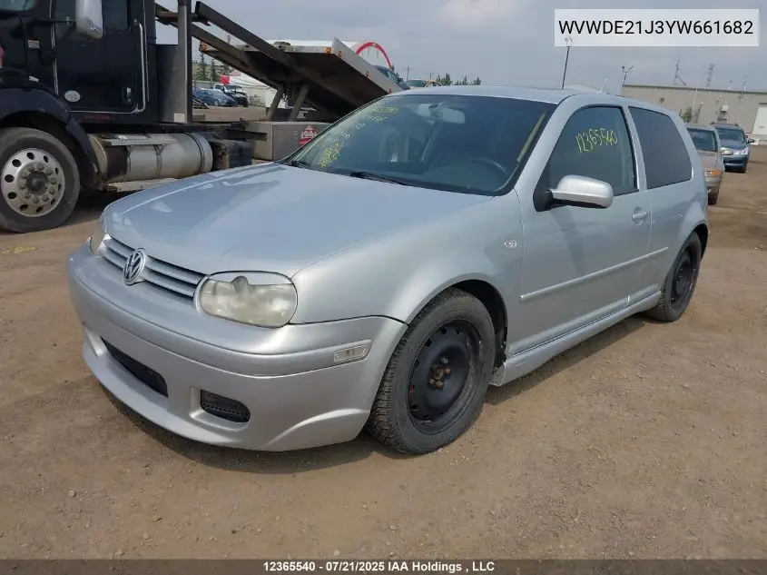 2000 Volkswagen Gti Glx VIN: WVWDE21J3YW661682 Lot: 12365540