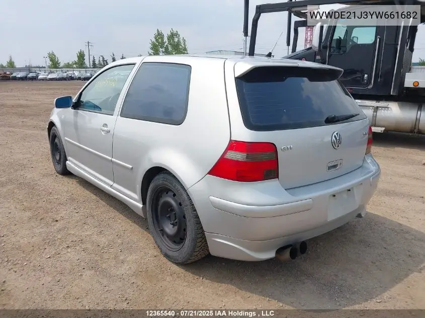 2000 Volkswagen Gti Glx VIN: WVWDE21J3YW661682 Lot: 12365540