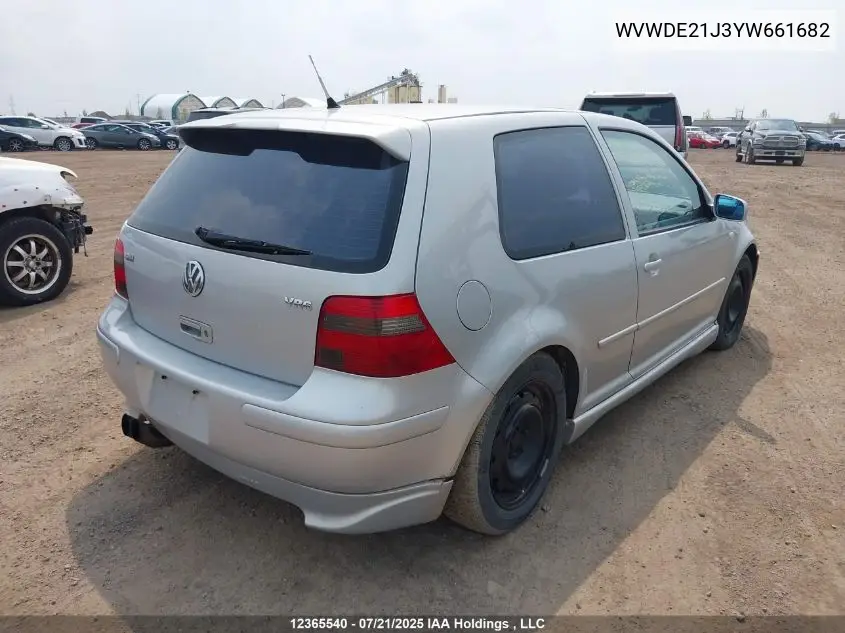 2000 Volkswagen Gti Glx VIN: WVWDE21J3YW661682 Lot: 12365540