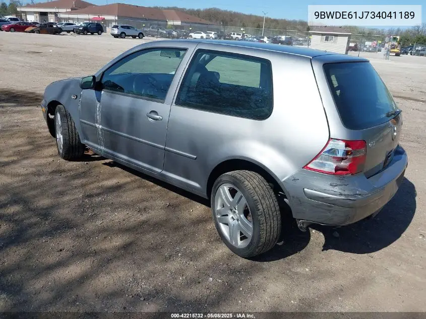 2003 Volkswagen Gti 1.8T VIN: 9BWDE61J734041189 Lot: 42215732