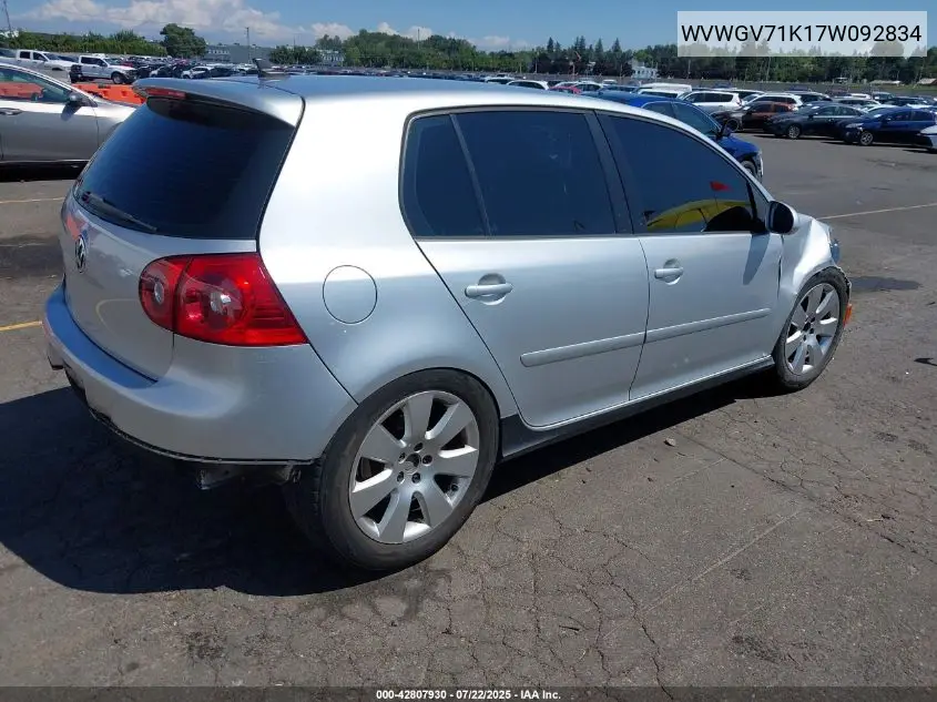 2007 Volkswagen Gti 4-Door VIN: WVWGV71K17W092834 Lot: 42807930