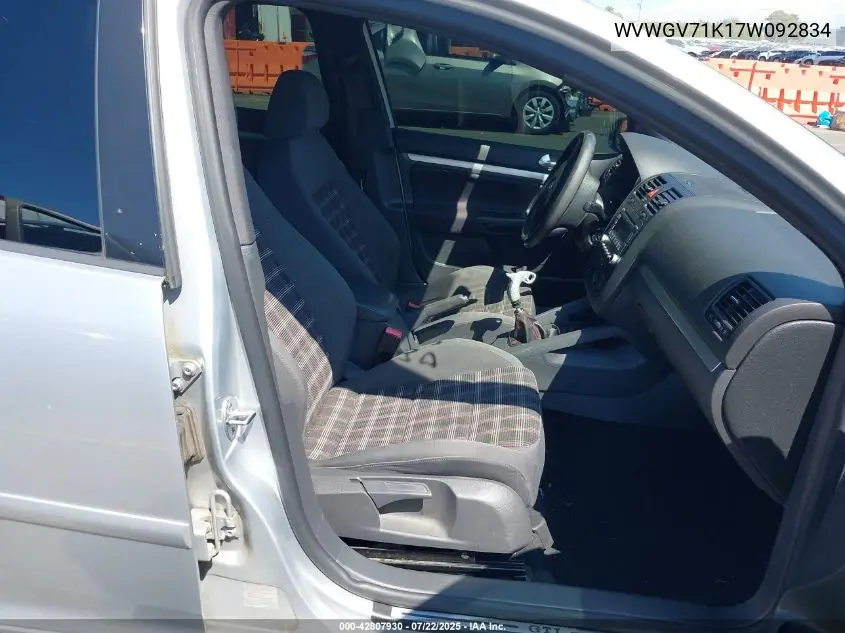 2007 Volkswagen Gti 4-Door VIN: WVWGV71K17W092834 Lot: 42807930