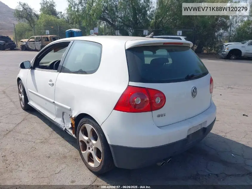 2008 Volkswagen Gti 2-Door VIN: WVWEV71K88W120279 Lot: 42596157
