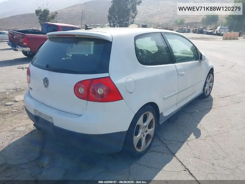2008 Volkswagen Gti 2-Door VIN: WVWEV71K88W120279 Lot: 42596157