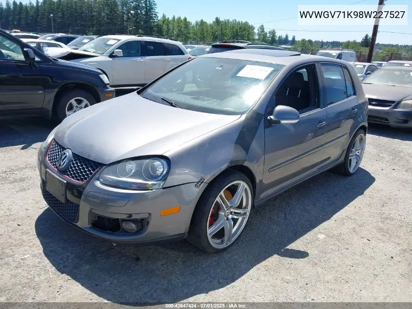2008 Volkswagen Gti 4-Door VIN: WVWGV71K98W227527 Lot: 42647424