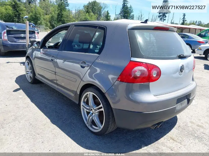 2008 Volkswagen Gti 4-Door VIN: WVWGV71K98W227527 Lot: 42647424