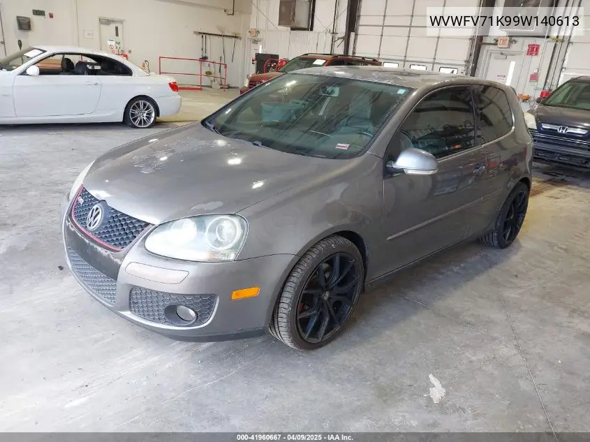 2009 Volkswagen Gti 2-Door VIN: WVWFV71K99W140613 Lot: 41960667