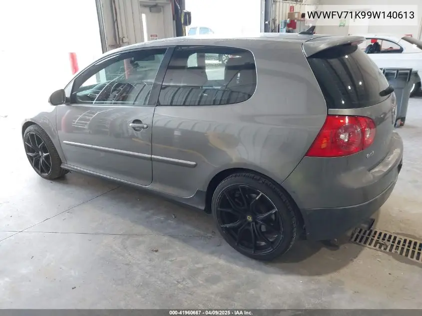 2009 Volkswagen Gti 2-Door VIN: WVWFV71K99W140613 Lot: 41960667