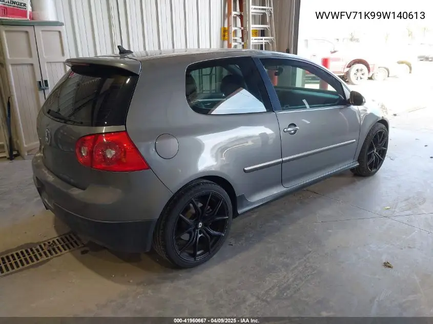 2009 Volkswagen Gti 2-Door VIN: WVWFV71K99W140613 Lot: 41960667