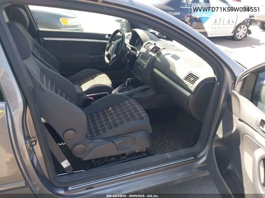 2009 Volkswagen Gti 2-Door VIN: WVWFD71K59W034551 Lot: 42235030