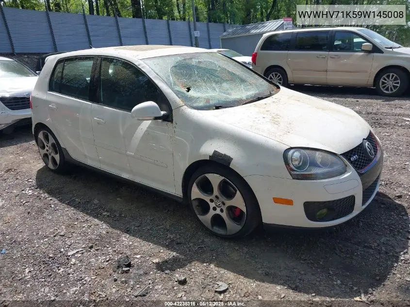 2009 Volkswagen Gti 4-Door VIN: WVWHV71K59W145008 Lot: 42238316
