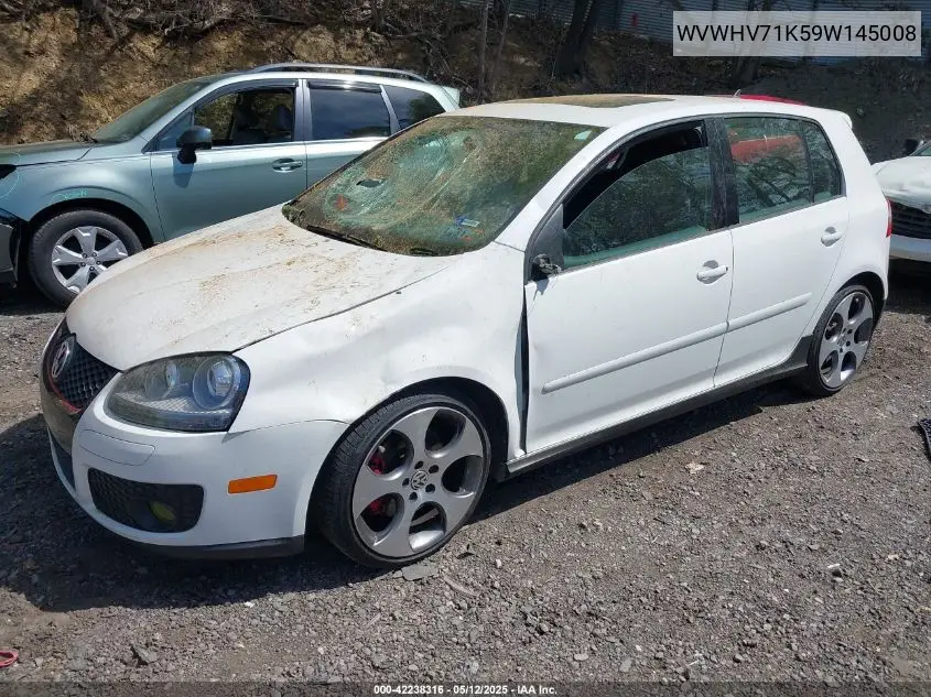 2009 Volkswagen Gti 4-Door VIN: WVWHV71K59W145008 Lot: 42238316