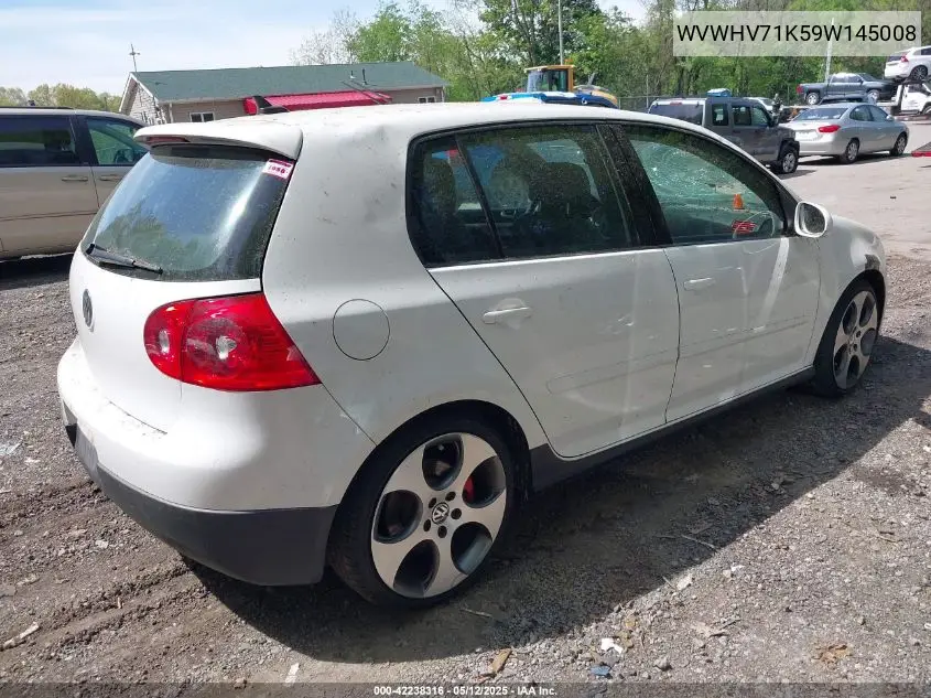 2009 Volkswagen Gti 4-Door VIN: WVWHV71K59W145008 Lot: 42238316