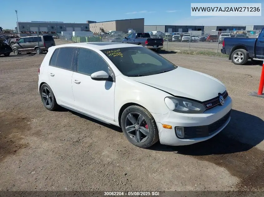 2010 Volkswagen Gti VIN: WVWGV7AJ2AW271236 Lot: 30062204