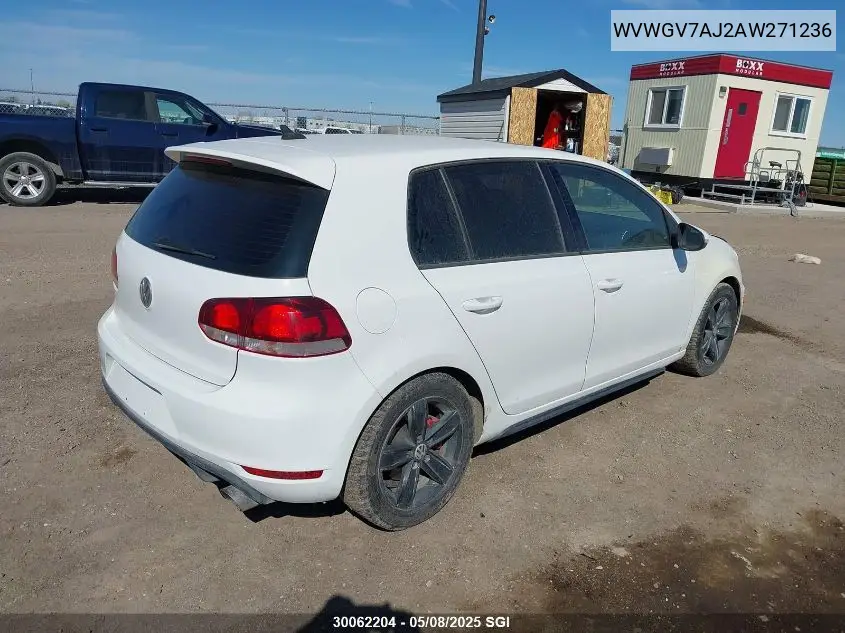 2010 Volkswagen Gti VIN: WVWGV7AJ2AW271236 Lot: 30062204
