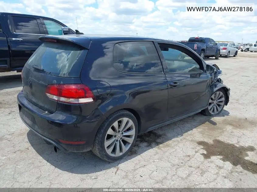 2010 Volkswagen Gti 2-Door VIN: WVWFD7AJ6AW278186 Lot: 42227592