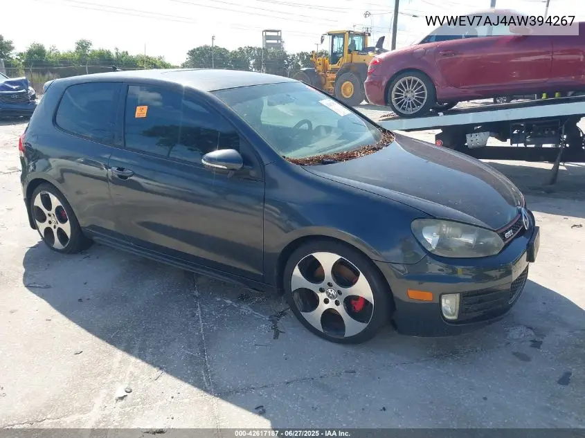 2010 Volkswagen Gti 2-Door VIN: WVWEV7AJ4AW394267 Lot: 42617187