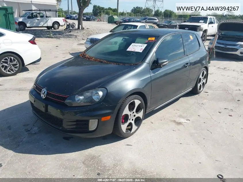 2010 Volkswagen Gti 2-Door VIN: WVWEV7AJ4AW394267 Lot: 42617187