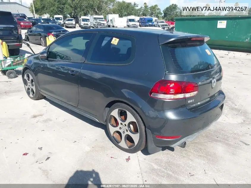 2010 Volkswagen Gti 2-Door VIN: WVWEV7AJ4AW394267 Lot: 42617187