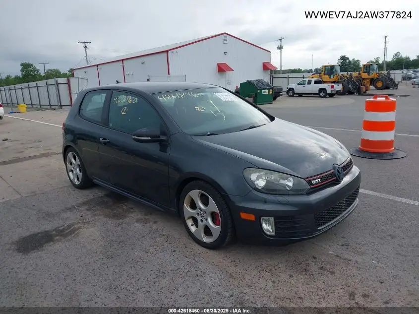 2010 Volkswagen Gti 2-Door VIN: WVWEV7AJ2AW377824 Lot: 42618460