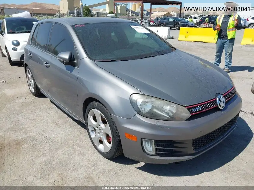 2010 Volkswagen Gti 4-Door VIN: WVWHD7AJXAW308041 Lot: 42625583