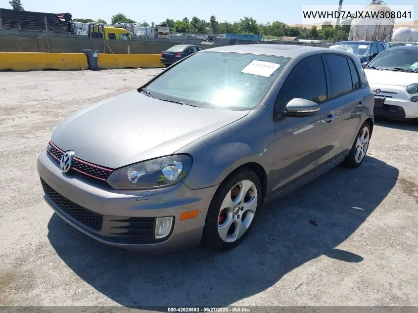 2010 Volkswagen Gti 4-Door VIN: WVWHD7AJXAW308041 Lot: 42625583