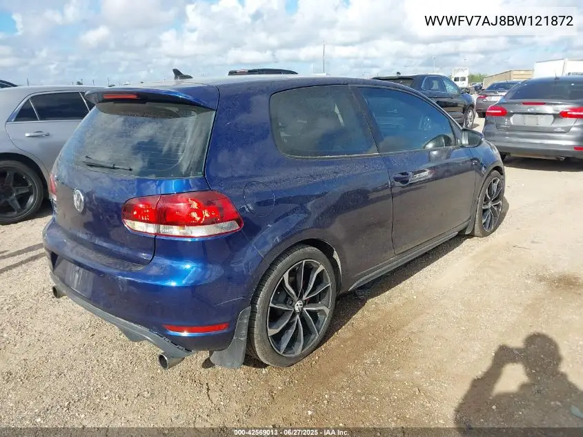 2011 Volkswagen Gti 2-Door VIN: WVWFV7AJ8BW121872 Lot: 42569013