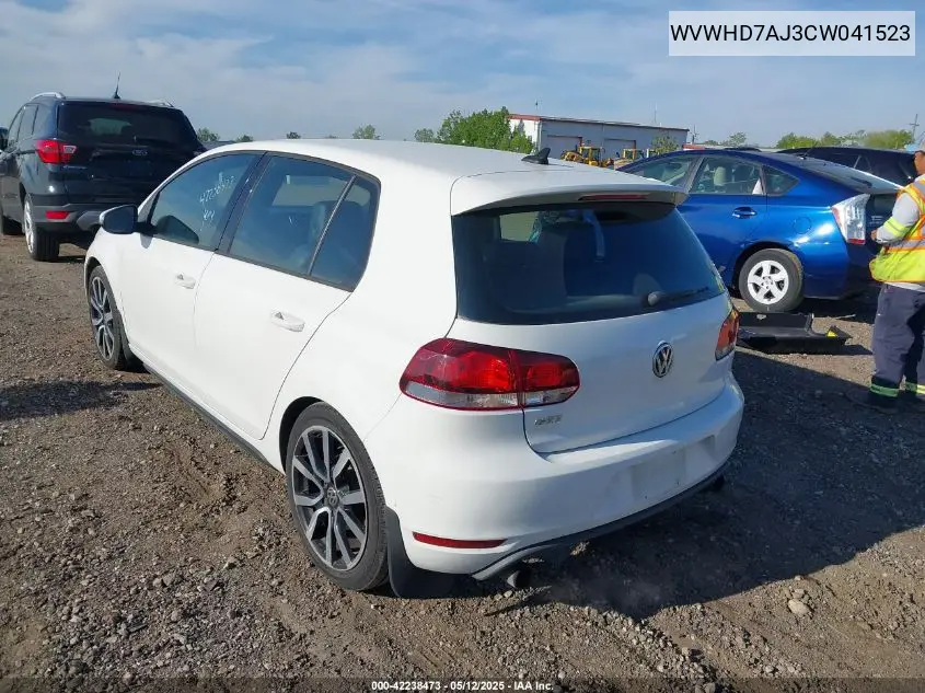 2012 Volkswagen Gti 4-Door Autobahn VIN: WVWHD7AJ3CW041523 Lot: 42238473
