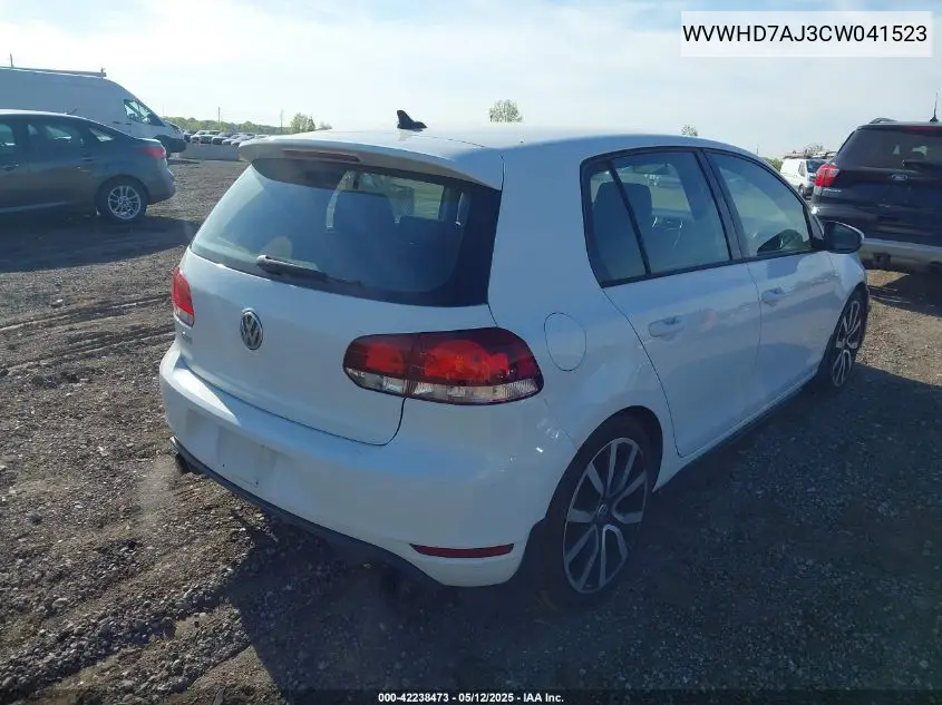 2012 Volkswagen Gti 4-Door Autobahn VIN: WVWHD7AJ3CW041523 Lot: 42238473