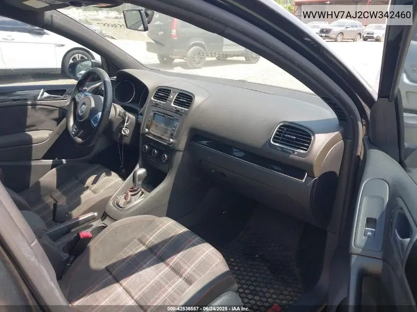 2012 Volkswagen Gti 4-Door VIN: WVWHV7AJ2CW342460 Lot: 42536557