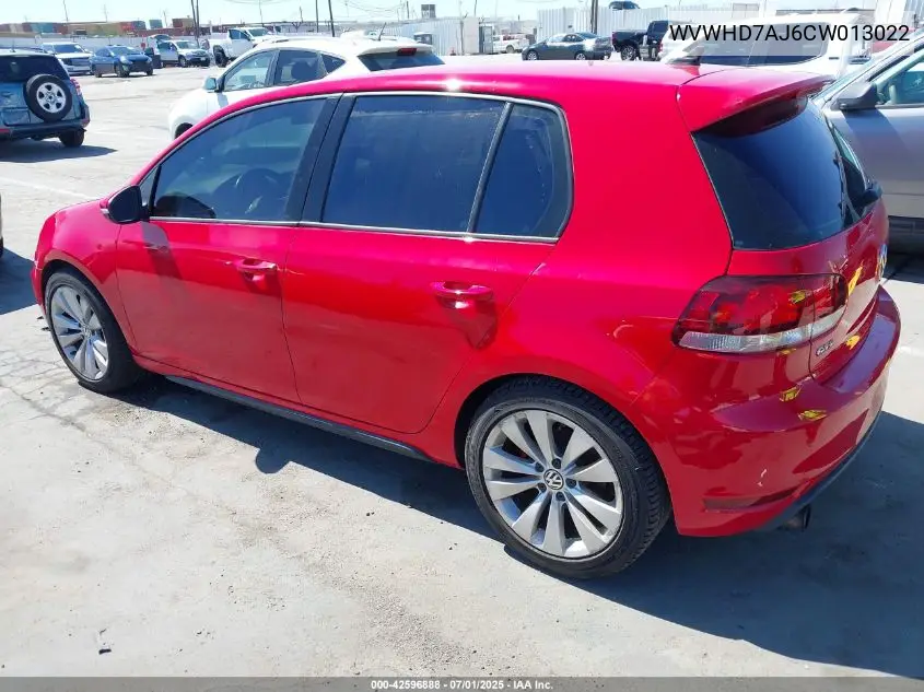 2012 Volkswagen Gti 4-Door VIN: WVWHD7AJ6CW013022 Lot: 42596888