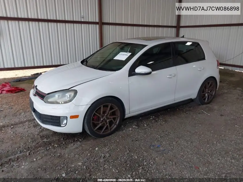 2012 Volkswagen Gti 4-Door Autobahn VIN: WVWHD7AJ7CW086898 Lot: 42600506