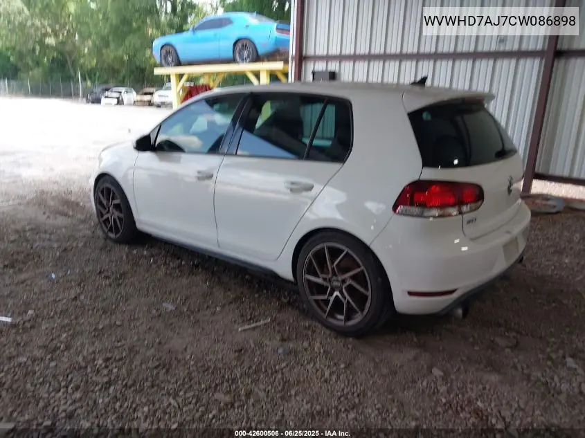 2012 Volkswagen Gti 4-Door Autobahn VIN: WVWHD7AJ7CW086898 Lot: 42600506