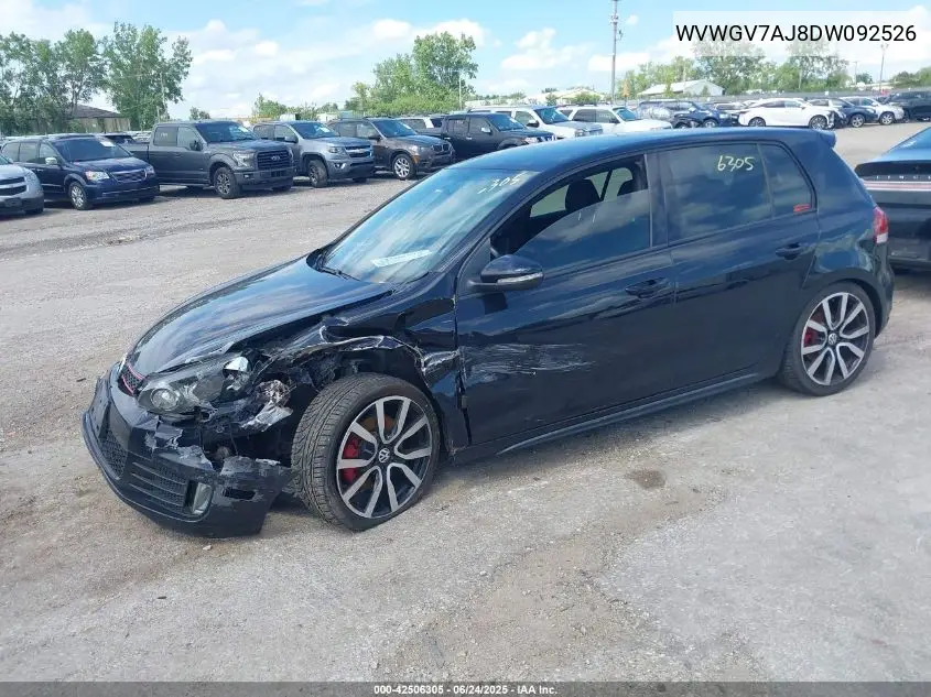 2013 Volkswagen Gti 4-Door VIN: WVWGV7AJ8DW092526 Lot: 42506305