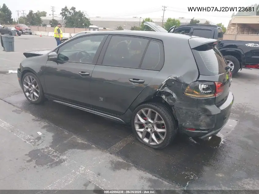 2013 Volkswagen Gti VIN: WVWHD7AJ2DW123681 Lot: 42594238