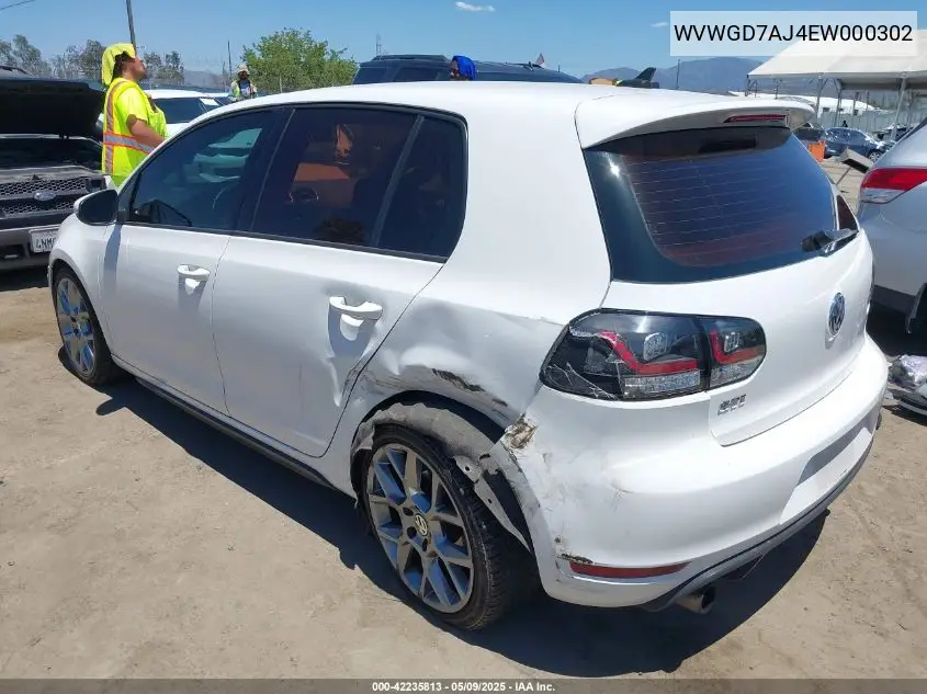 2014 Volkswagen Gti Driver's Edition VIN: WVWGD7AJ4EW000302 Lot: 42235813