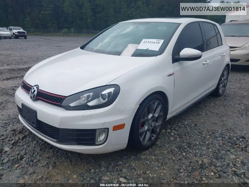 2014 Volkswagen Gti Driver's Edition VIN: WVWGD7AJ3EW001814 Lot: 42251628